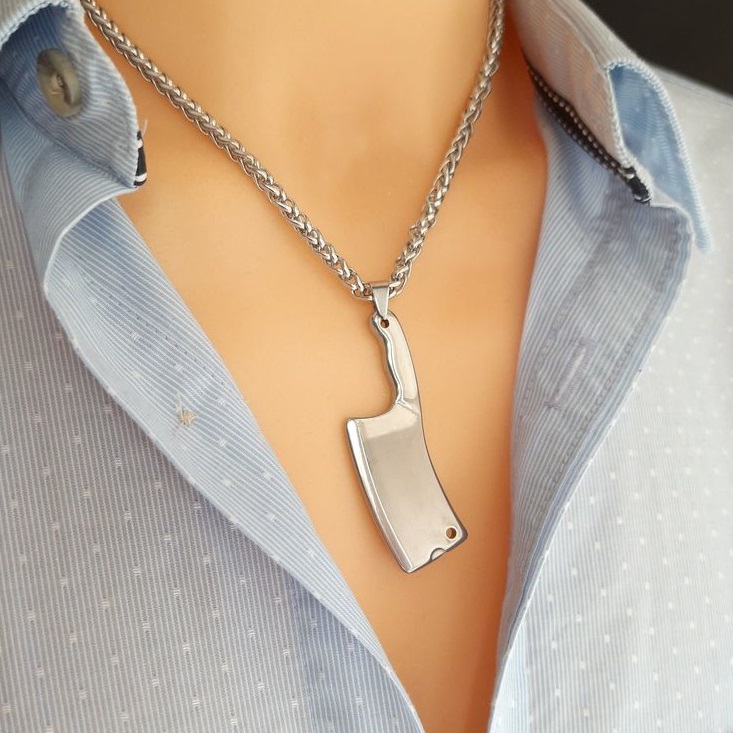 Learn how to wear a men's knife necklace